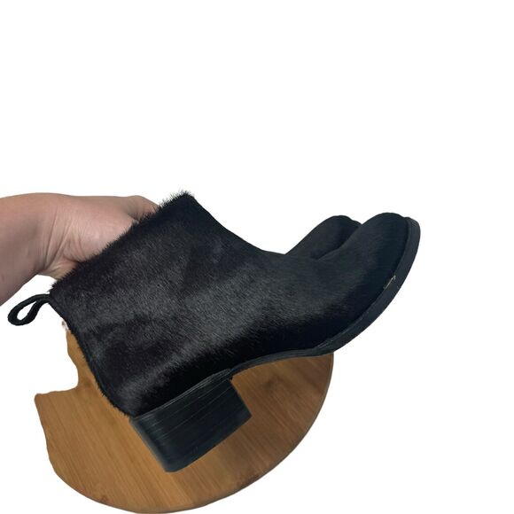 Elizabeth and James Ava Black Ankle Bootie Pony Hair Boho Festival Womens Size 8 - Picture 5 of 9